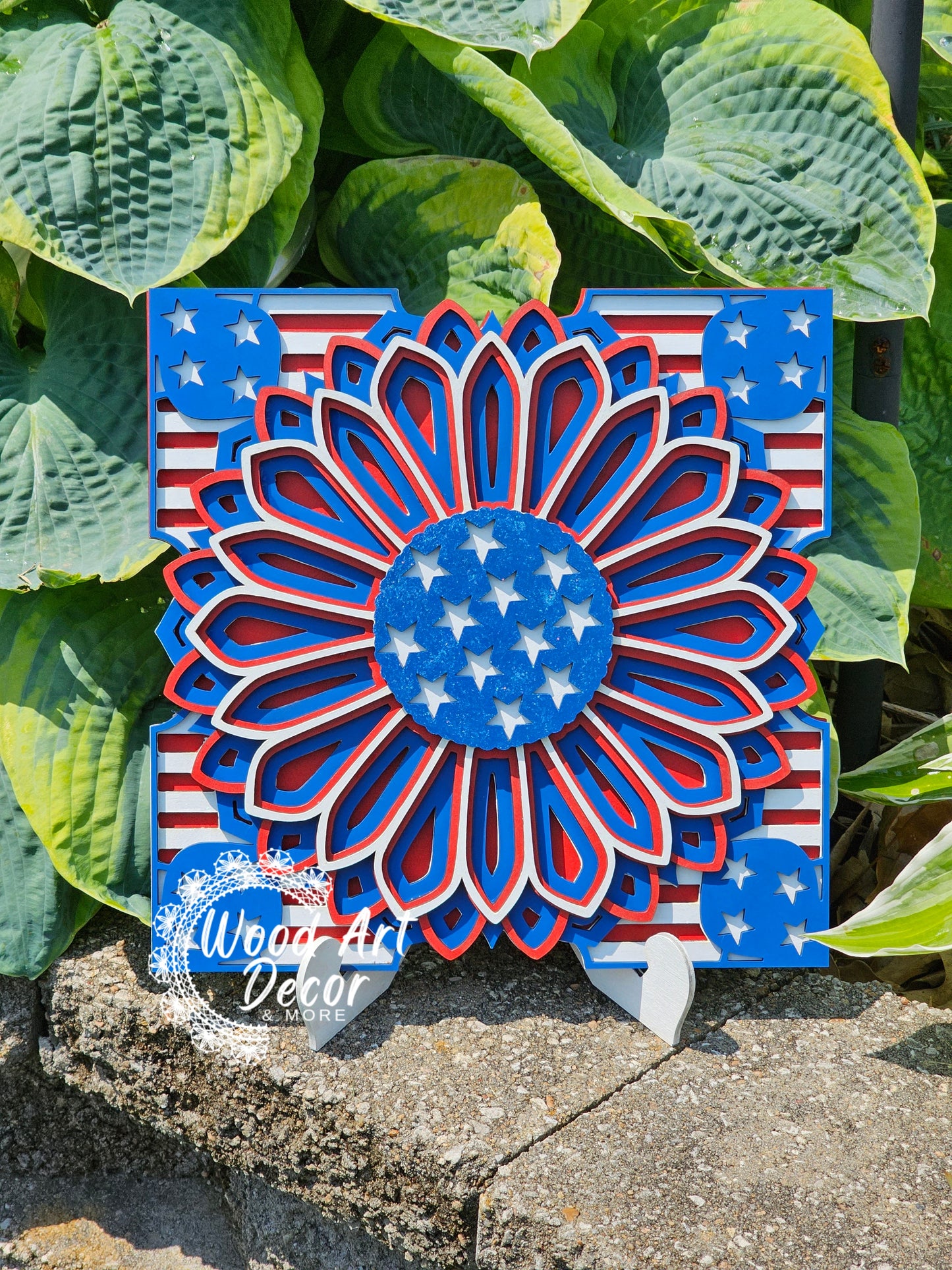 DIY Stars & Stripes Sunflower Mandala