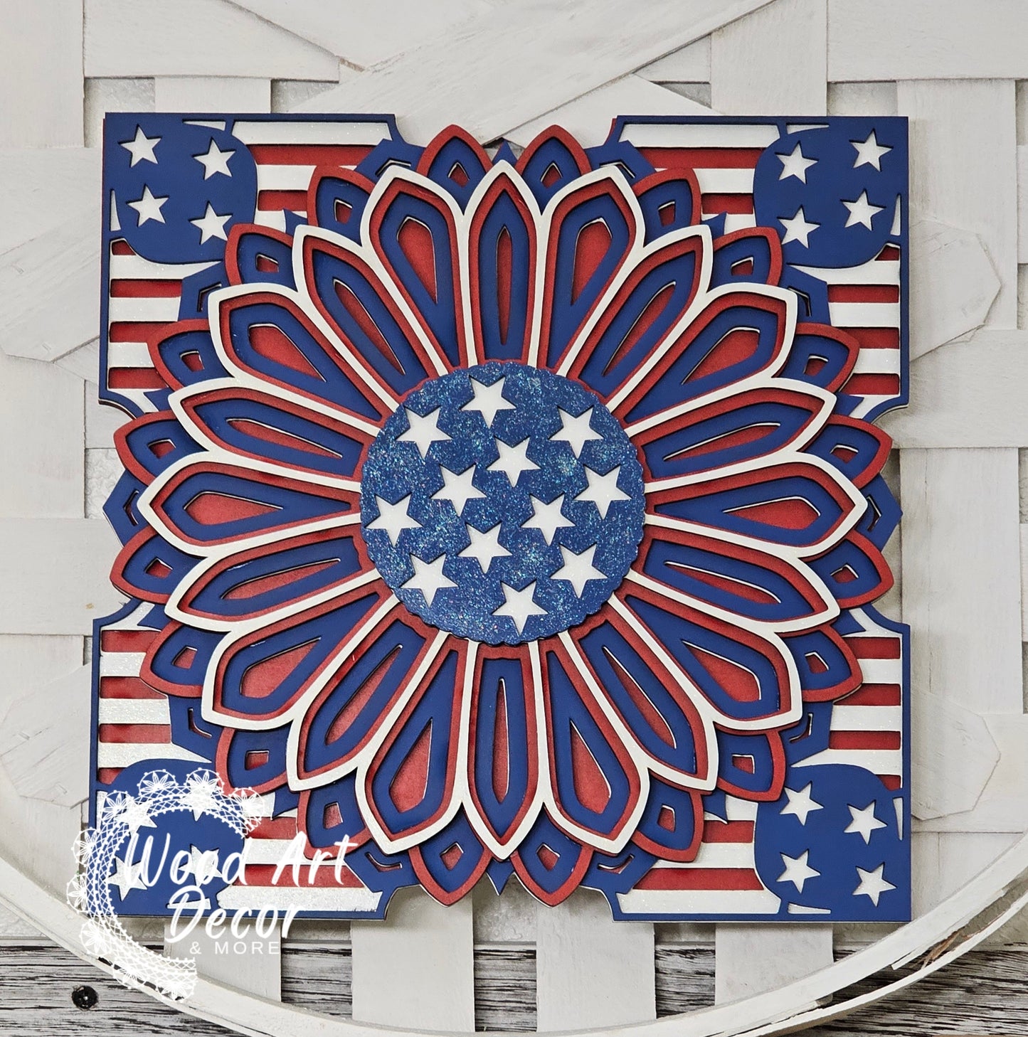 DIY Stars & Stripes Sunflower Mandala