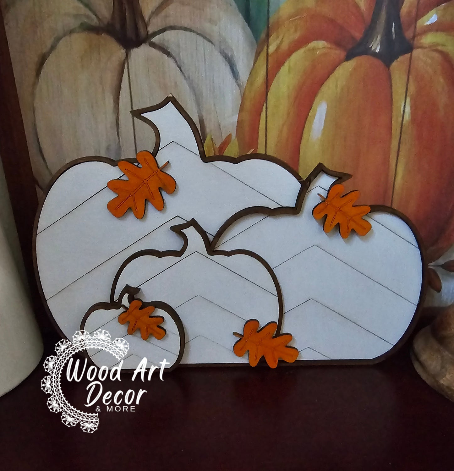 DIY Layered Hello Pumpkin Shelf Sitter