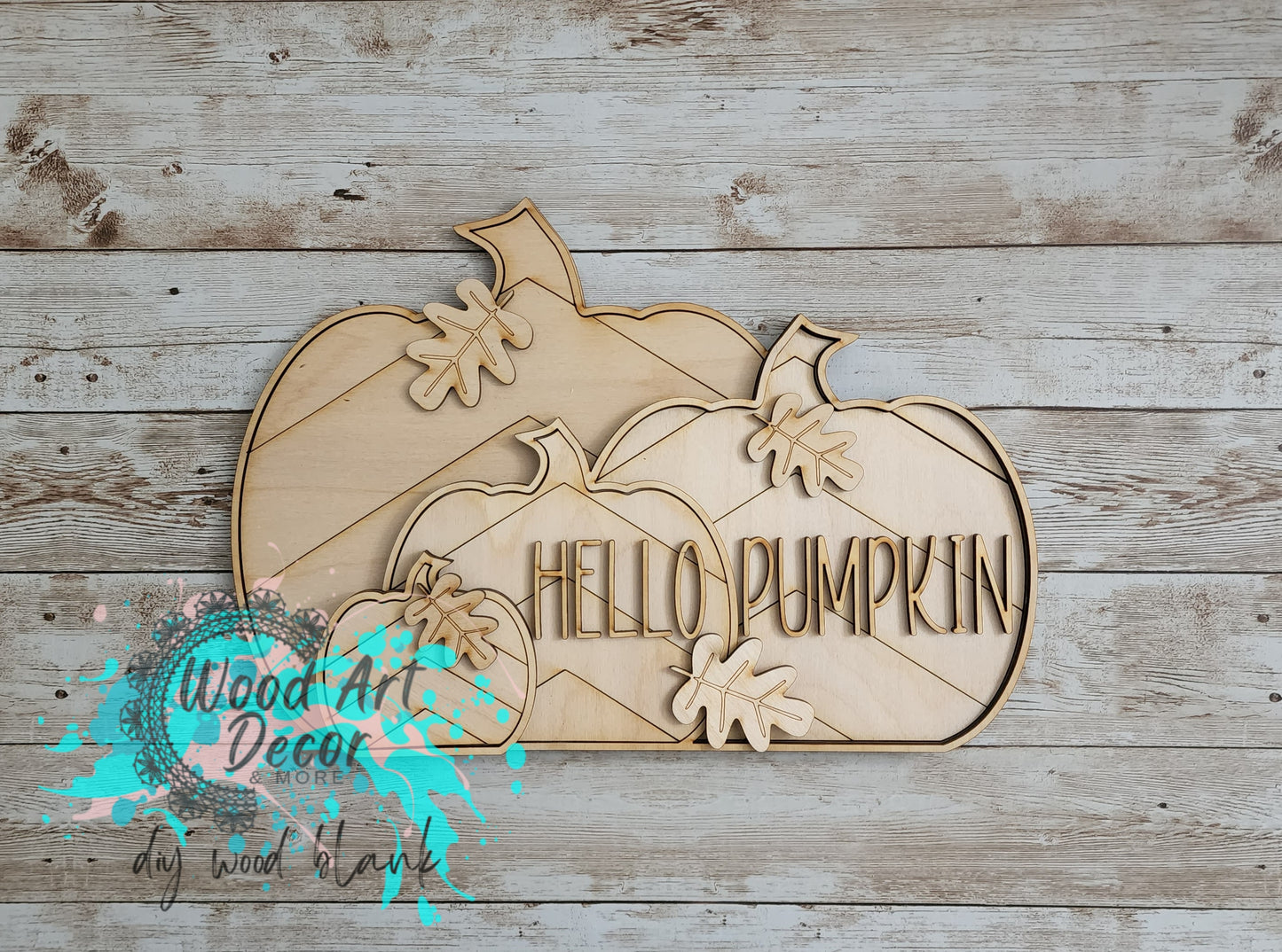 DIY Layered Hello Pumpkin Shelf Sitter