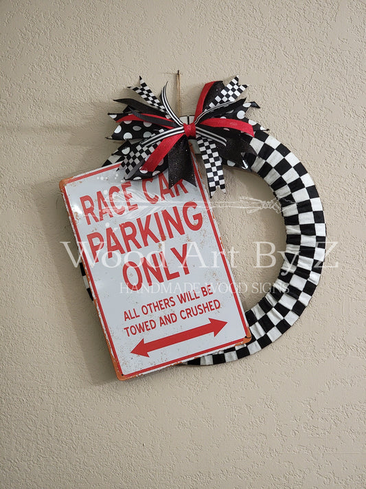 Race Car Parking Wreath