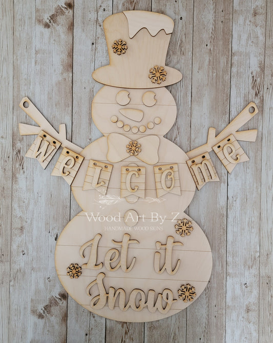 DIY Snowman Door Hanger