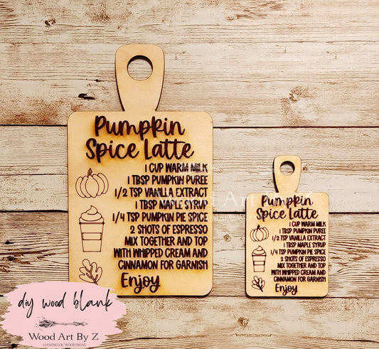DIY Pumpkin Spice Latte Cutting Board