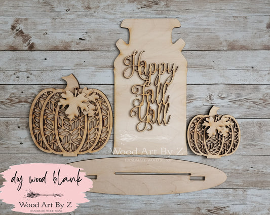 Milk Can & Pumpkins Shelf Sitter