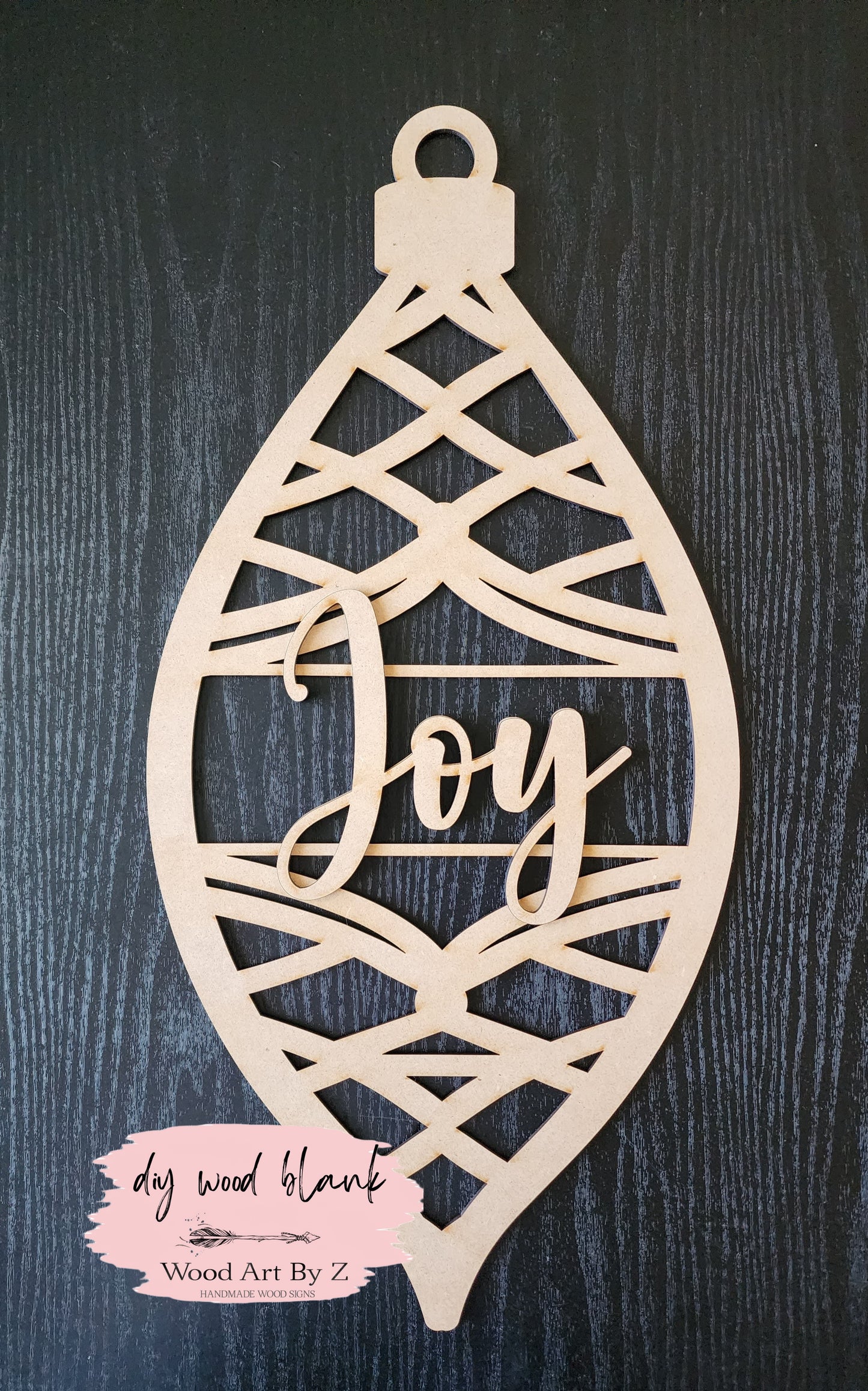 DIY "Joy" Ornament Door Hanger