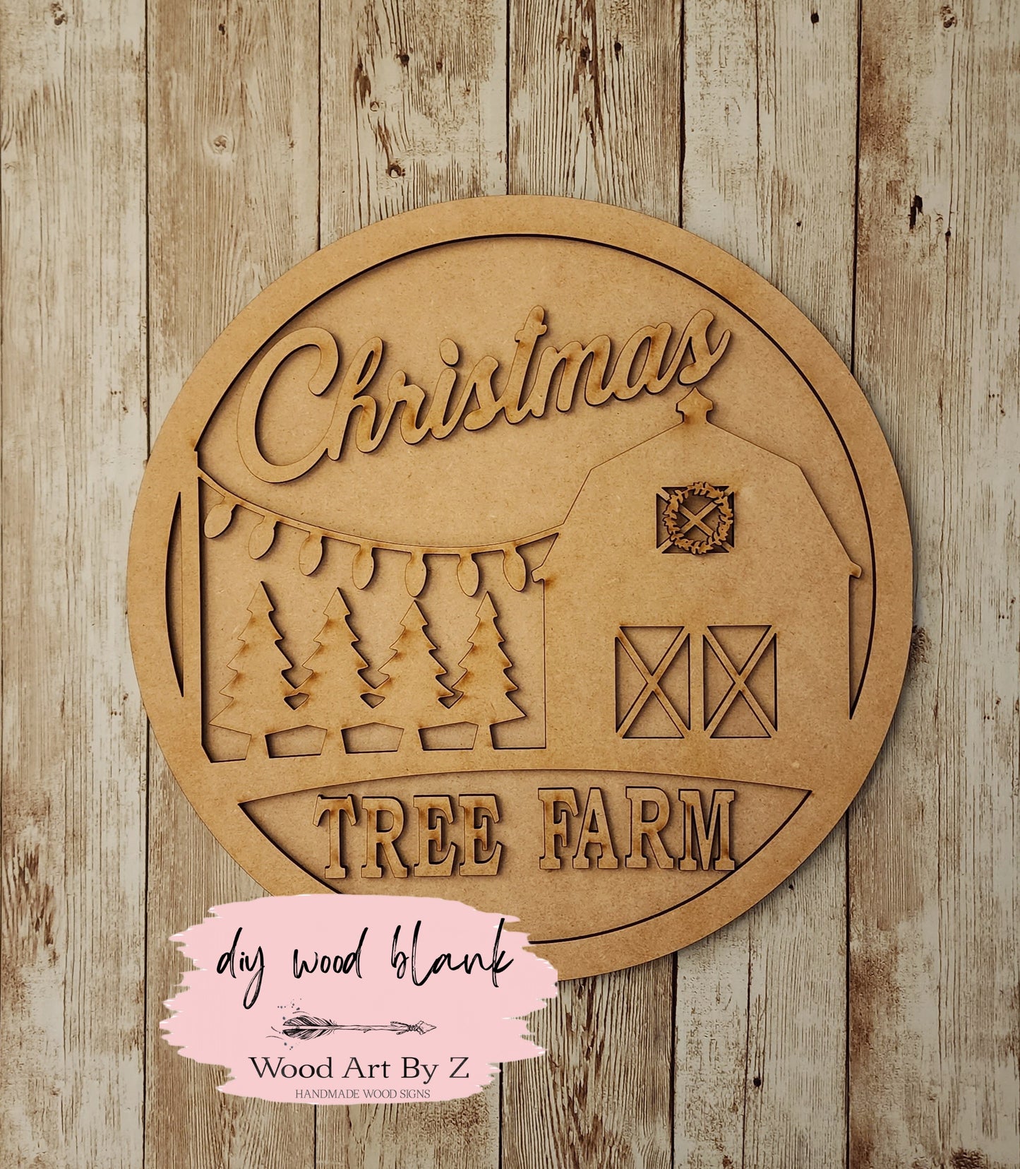 DIY Christmas Tree Farm Door Hanger